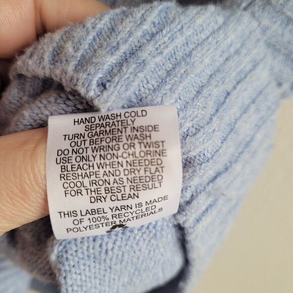 Sweater Vest Sz Small Blue Quarter Zip Pullover Soft Stretch Knit Pink Rose S - Picture 7 of 7